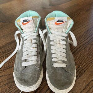 J. Crew Nike High Tops, Olive Suede, US size 6.5W